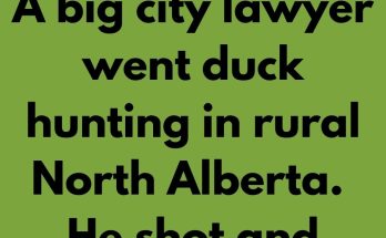 A big city lawyer went duck hunting in rural North Alberta. He shot and dropped a bird, but it fell into a farmer’s field on the other side of a fence. As the lawyer climbed over the fence, an elderly farmer drove up on his tractor and asked him what he was doing.