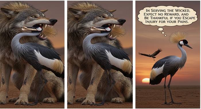 Crane Saves a Choking Wolf from Death - Story